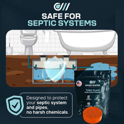 Toilet Guard Drop-In Toilet Tank Tablet | SINGLE 180-Day Tablet | Hard Water & Limescale Control | Reduces Rings, Stains & Mineral Buildup | Polyphosphate Formula | Bleach-Free