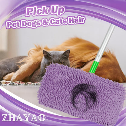 6Pcs Reusable Microfiber Mop Pads Compatible with Swiffer Sweeper, Wet and Dry Flat mop Cover, Replacement Sweeping Mopping pad Refills for Surface/Hardwood Floor Cleaning