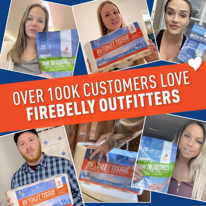 Firebelly Outfitters - RV Deodorizer & Septic Treatment Pods - Portable Toilet Chemicals, Marine Camper Sewer Cleaner, Odor Neutralizer, Formaldehyde-Free Holding Tank Solution - 20 Mulberry Packets