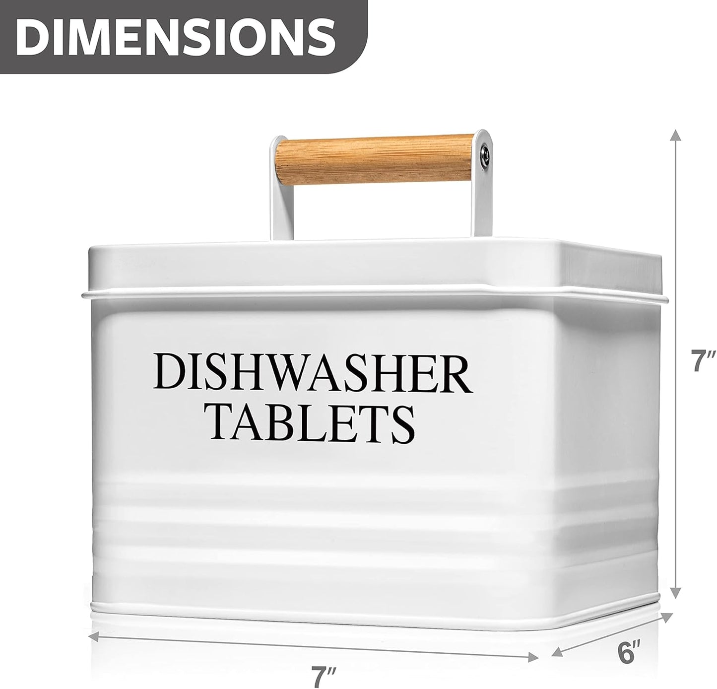 Calindiana Modern Farmhouse Metal Dishwasher Pods Container with Lid for Kitchen Organization and Storage, Kitchen Essentials Decor Accessories, Dishwasher Pods Holder, Mint