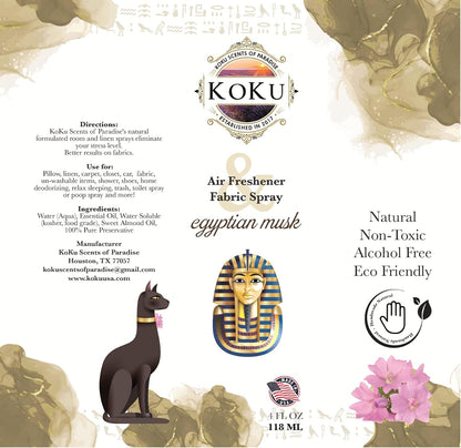 Egyptian Musk Air Freshener - Room Spray - Odor Eliminator - Deodorizer - Car Air Freshener - Home Spray - Linen Spray - Fabric Refresher - Non-Toxic - Alcohol Free - Made in USA (8 Oz)