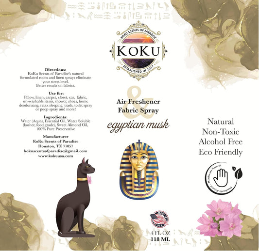 Egyptian Musk Air Freshener - Room Spray - Odor Eliminator - Deodorizer - Car Air Freshener - Home Spray - Linen Spray - Fabric Refresher - Non-Toxic - Alcohol Free - Made in USA (8 Oz)