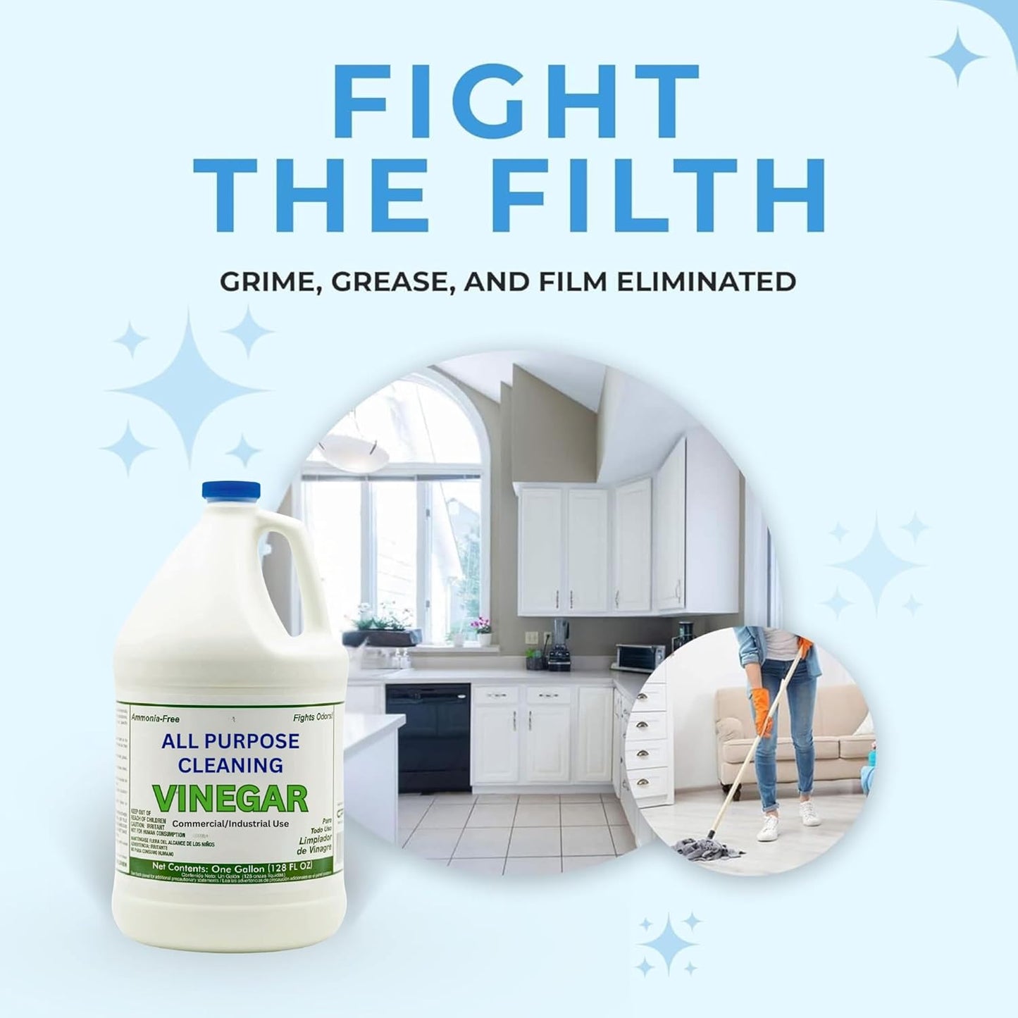 All Purpose Cleaning Vinegar, 5% Acidity | Multi-Purpose Household Surface Cleaner, Safe for Laundry, Effective Deodorizer, Ready to Use- 1 Gallon (Pack of 1)