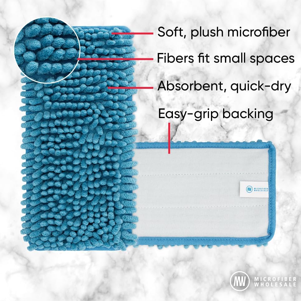 10" Mucho Microfiber Mop System - Mops for Floor Cleaning - Hardwood Floor Mop for Tile, Laminate, Wood, Vinyl Floors | Washable Pads | Dry & Wet Mopping - Microfiber Wholesale