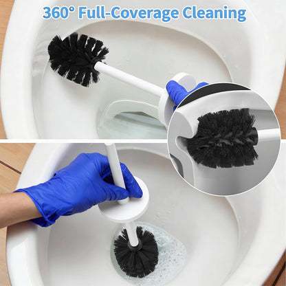 Stainless Steel Toilet Brush and Holder Set Oil Rubbed Matte Black Heavy Duty Toilet Bowl Brush with Long Handle for Bathroom and Farmhouse