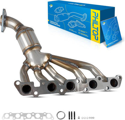 PHILTOP Left and Right Catalytic Converter Replacement For 2005-2010 300 2.7/3.5L V6 RWD, 2006-2010 Charger 2.7/3.5L V6 RWD, 2005-2008 Magnum 2.7/3.5L V6 RWD Replace 55434, 55433 (EPA Compliant) - Colors B