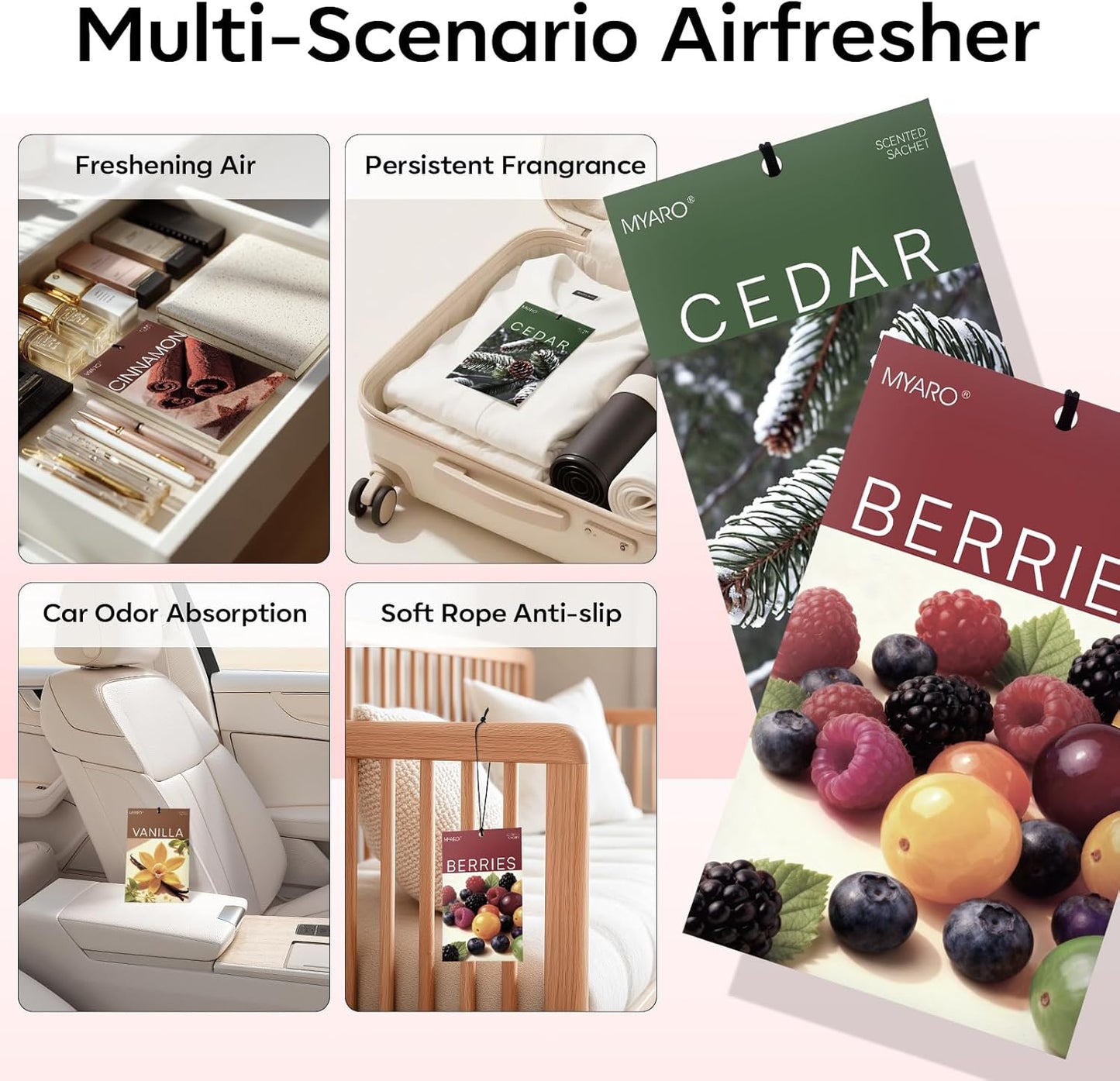 MYARO 12 Pack Fresh Linen Scented Sachets for Drawer, Closet & Car Air Freshener Bags | Odor Eliminator & Fabric Refresher | Crisp, Clean Home Fragrance Gift Set