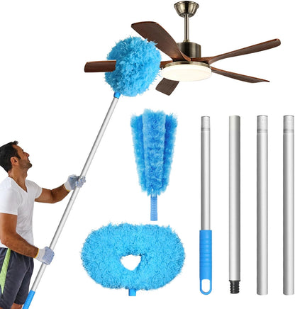 Storystore Ceiling Fan Cleaner Duster - Adjustable Duster with Extension Pole,Dusters for Cleaning Fan Blade, Walls and Cobweb (Blue)
