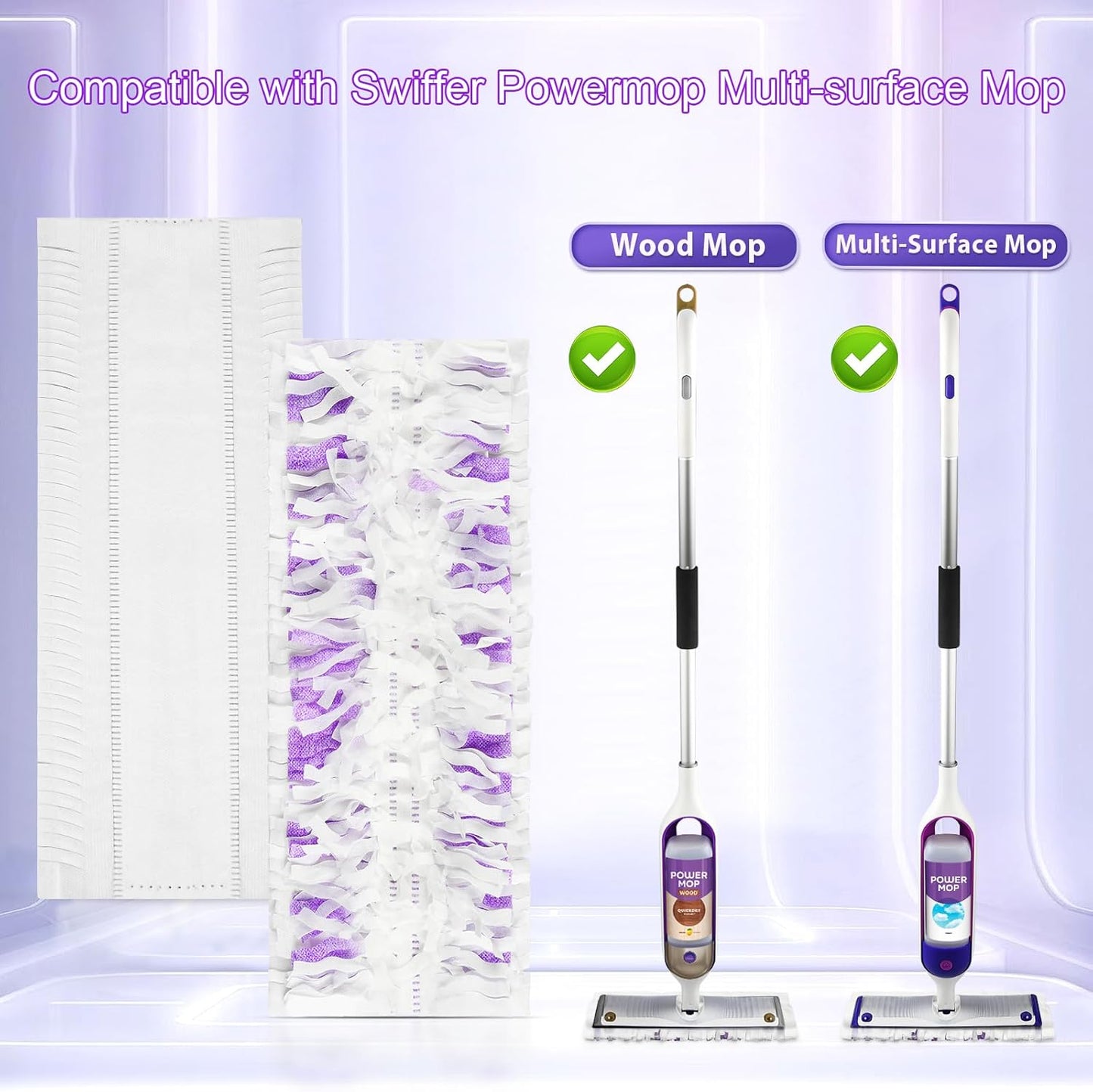 42 Count Disposable for Swiffer Wet Pads Refill Replacement for Swiffer WetJet Spray Mop, Extra Strong Dirt Locking and Water Absorbent, Powerful Stain Removal