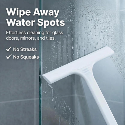 Silicone Shower Squeegee - All-in-One Design with Built-in Hook, 10 Inch Streak-Free Bathroom and car Cleaner for Glass Doors, Mirrors, Windows, Tiles Purple