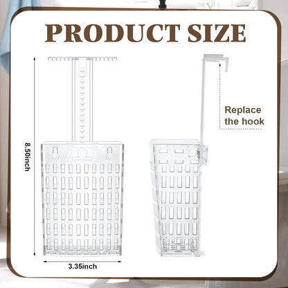 2 Sets Transparent Toilet Tank Carrier with Dual Suction Cup and Adjustable Hook Toilet Tank Cleaner Bracket Can Holder for Dissolved Cleaning Tablets