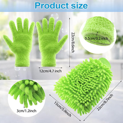 3 Pcs Microfiber Dusting Mitt Gloves Microfiber Plant Cleaning Gloves for Leaf Cleaning Plant Blinds Furniture House (Deep Pink)