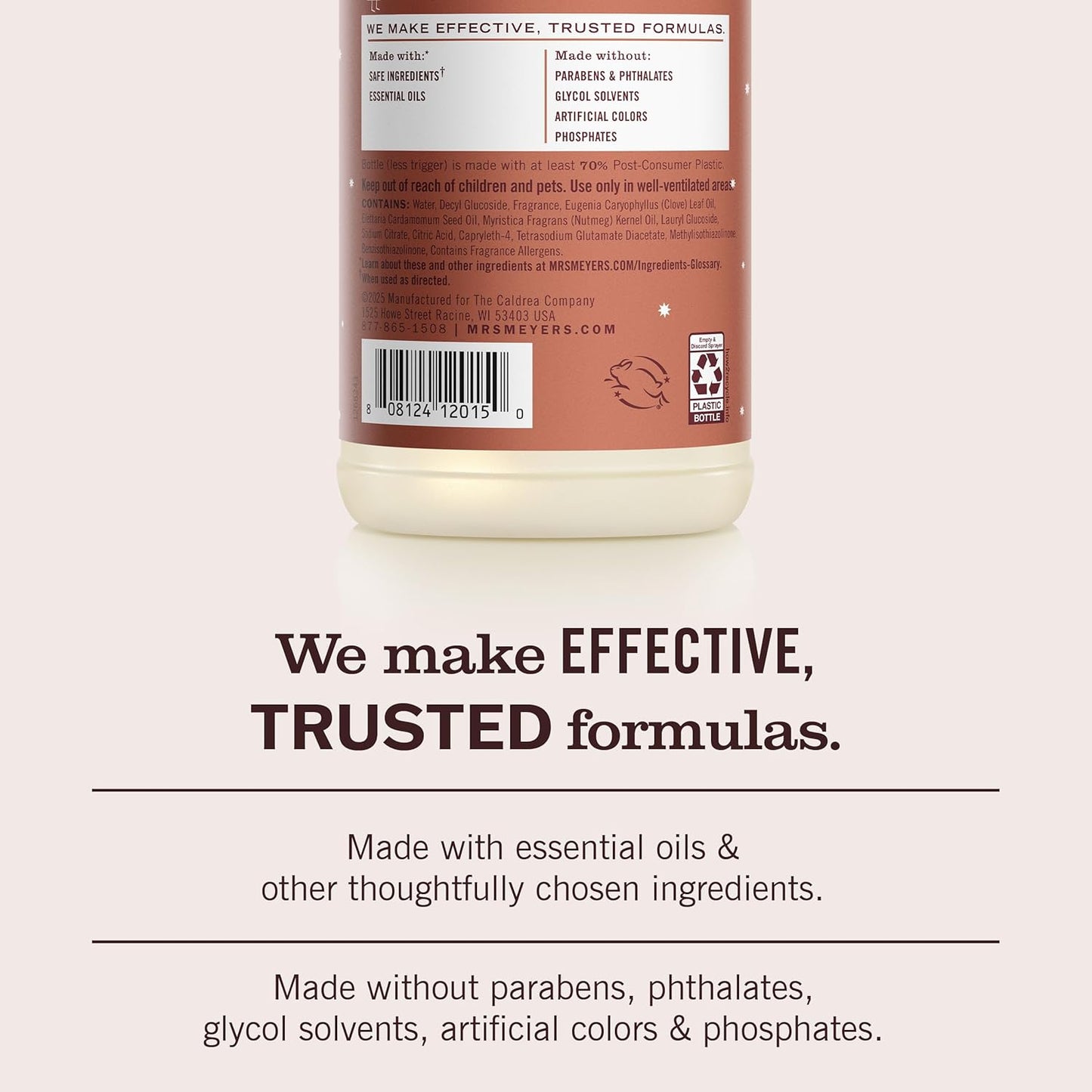Mrs. MEYER'S CLEAN DAY Multi-Surface Everyday Cleaner, Gingerbread Scent, 16 Fl Oz Bottle - 3 Pack