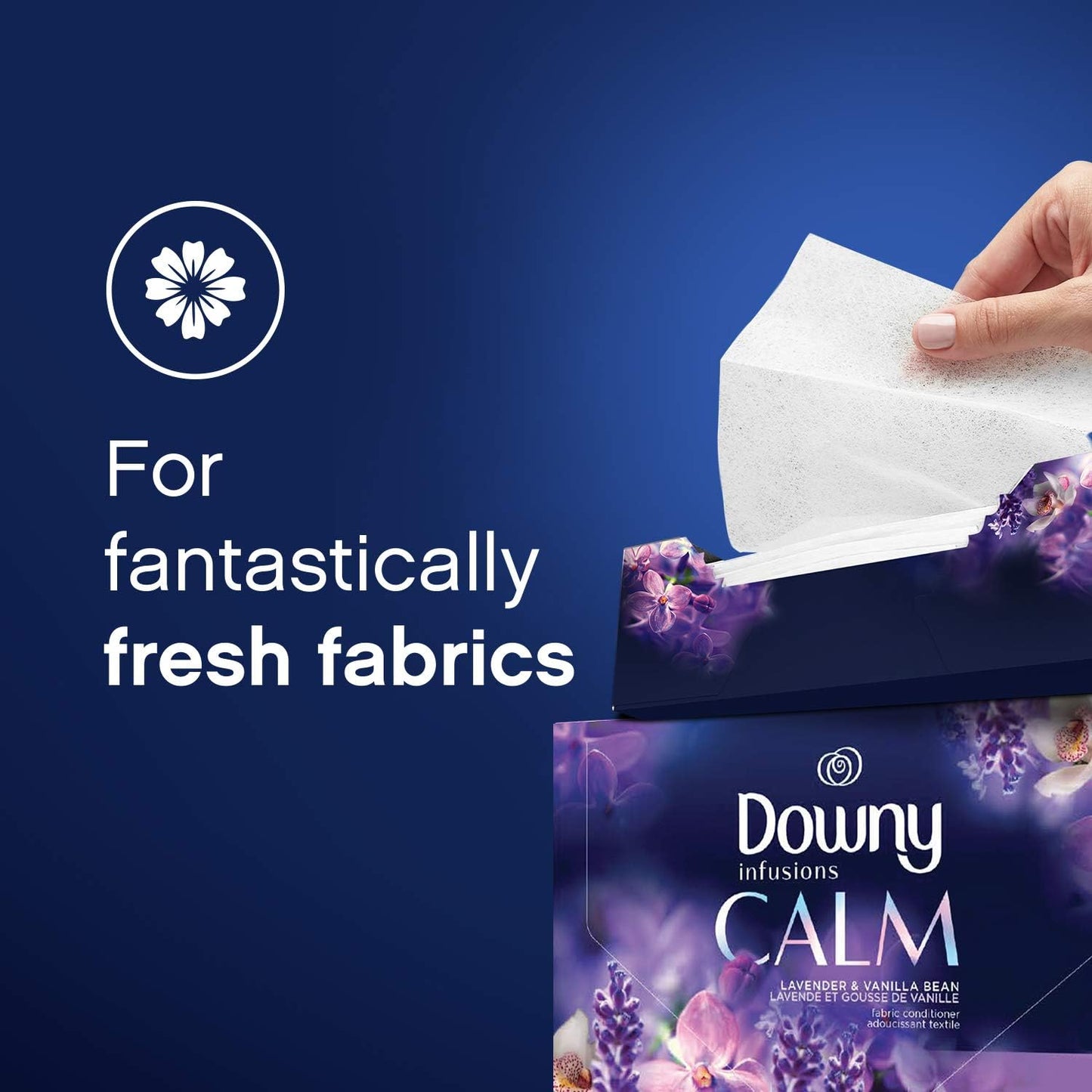 Downy Calm Mega Dryer Sheets, Large Fabric Softener Sheets for Laundry , Static Guard & Softness Boost, Laundry Dryer and Fabric Sheets, 180 Count