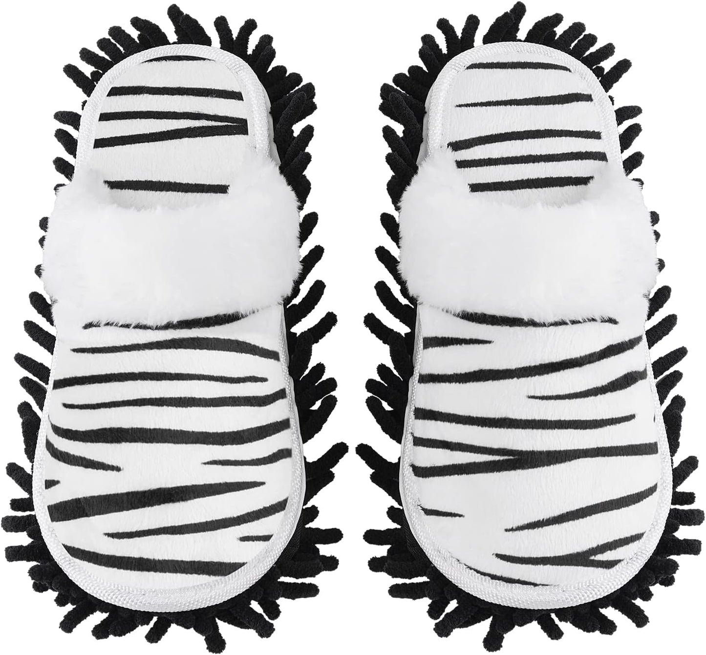 Microfiber Floor Mop Slippers House Dust Cleaning Tool Detachable Washable Shoes for Kitchen House Cleaning (Women 7-10/Men 5-8, Cow pattern)