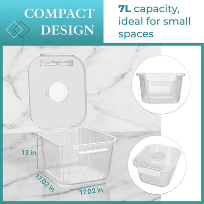 Skywin TidyFriend Laundry Pods Container with Lift Up Lid, 12.4" x 6.5" x 8.7", Airtight Storage Keeps Pods Fresh, Laundry Detergent Container & Dishwasher Pod Holder (Grey)