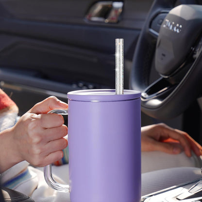 NiHome 12-Pack Glitter Replacement Straws for Stanley Tumbler 40OZ & 2 Cleaning Brushes Set, 12" Length BPA-Free Durable PETG Material for Various Beverages & Cups, Adds Sparkle to Your Drinks (Clear)