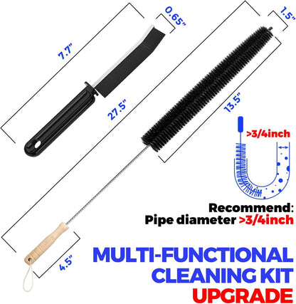 Holikme Dryer Vent Cleaner Kit 2 Pack - Household Cleaning Supplies,Long Flexible Refrigerator Coil Brush Radiator Brush,Dryer Lint Brush Home Essentials for Lint Trap Dust Vacuum Brush