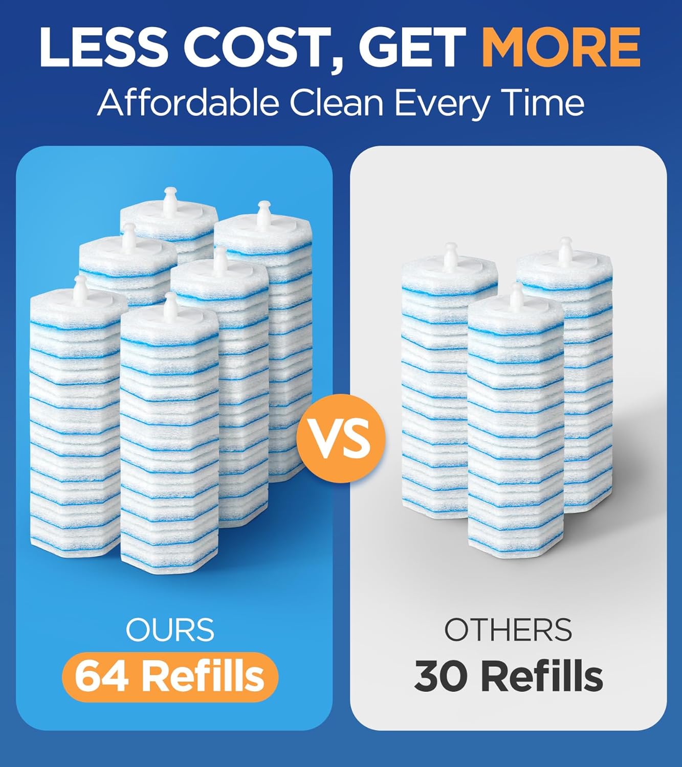 36 Count Toilet Wand Refills For Clorox Toilet Wand, 5X Cleaning Power Toilets Bowl Cleaners With Exclusive Formula, High-Density Disposable Toilets Brush Scrubber - No Falling Apart, Fresh Fragrance