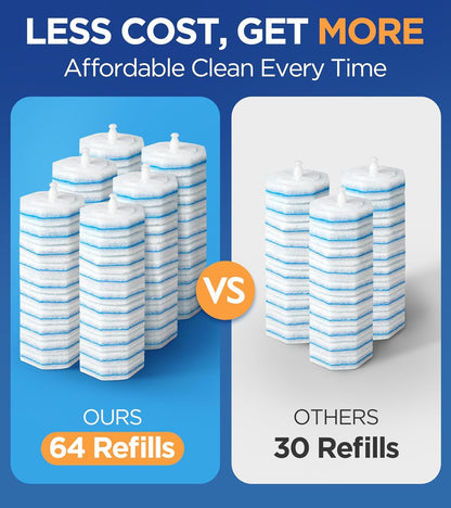 36 Count Toilet Wand Refills For Clorox Toilet Wand, 5X Cleaning Power Toilets Bowl Cleaners With Exclusive Formula, High-Density Disposable Toilets Brush Scrubber - No Falling Apart, Fresh Fragrance