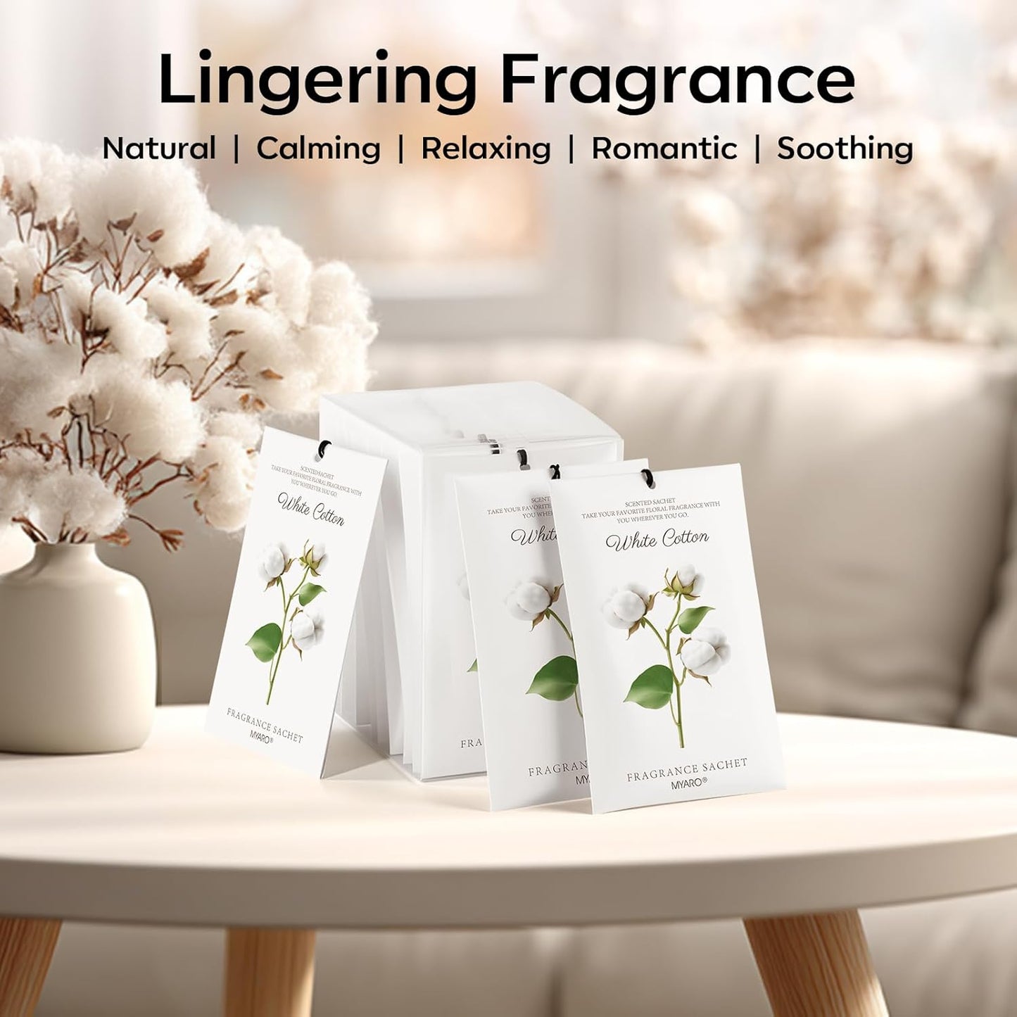 MYARO 12 Pack Fresh Linen Scented Sachets for Drawer, Closet & Car Air Freshener Bags | Odor Eliminator & Fabric Refresher | Crisp, Clean Home Fragrance Gift Set