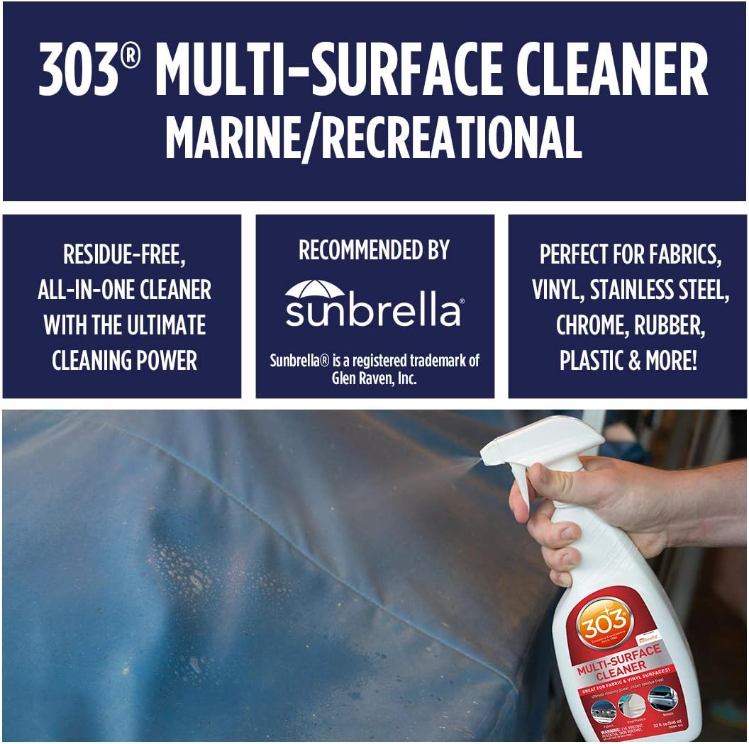303 Multi-Surface Cleaner - Safely Cleans All Water Safe Surfaces - Ultimate Cleaning Power - Rinses Residue Free - Recommended By Sunbrella, 16 fl. oz. (30445CSR) Packaging May Vary
