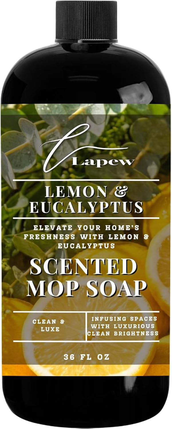 Lapew Santal Scented Mop Soap - Luxury Floor Cleaner Concentrate for Mopping Tile, Laminate, Vinyl & Hardwood | Streak-Free, Low-Foam | 36 oz - Colors B