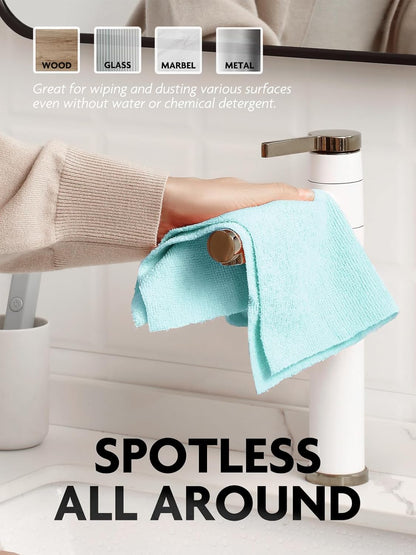 Fantasticlean Microfiber Cleaning Cloth Roll -75 Pack, Tear Away Microfiber Towels, 12" x 12", Reusable, Washable, Scratch Free, Ultra Absorbent Dishcloth for All-Around Cleaning Supplies (White)