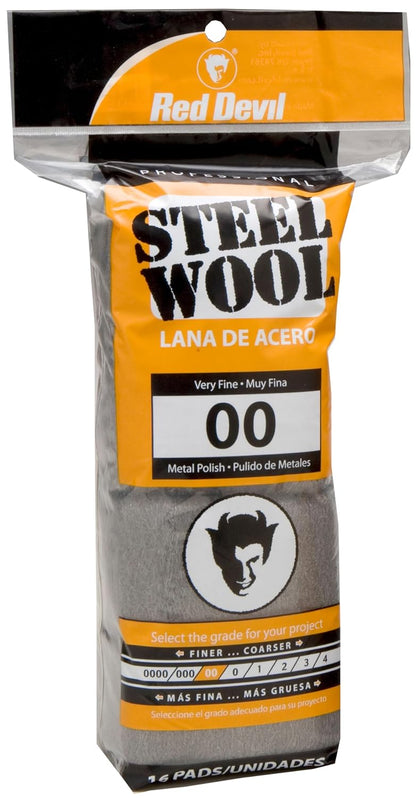 Red Devil 0310 Steel Wool, 0000 (Pack of 16)