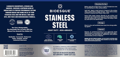 Bioesque Stainless Steel Cleaner & Polish, Heavy Duty, Non-Abrasive, 32 Fl Oz (Pack of 1)