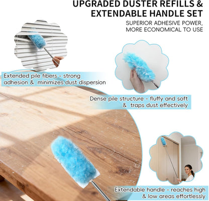 360 Duster Refills for Swiffer Dusters Refill with 2 Upgrade Extendable Handle(30 Count)