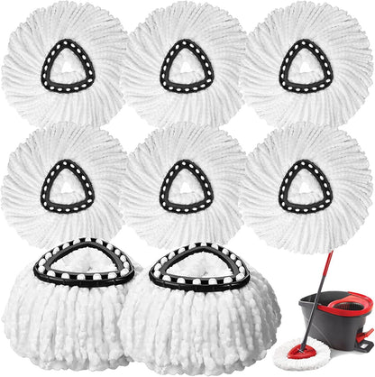 10 PCS Spin Mop Replacement Head,100% Microfiber Mop Heads Replacements Compatible with Cedar Easywring 1-Tank System, 360 Degree Round Mop Refills for Easy House Cleaning Floor Mopping