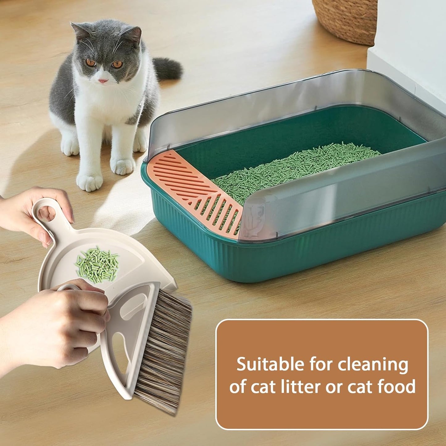 Small Mini Hand Broom Dustpan : Small Broom and Dustpan Set, Mini Broom and Dustpan Set, Hand Broom and Dustpan Set,Mini Dustpan and Brush Set for Cat Litter, Kitchen, Tables, Countertops, Cars, etc.