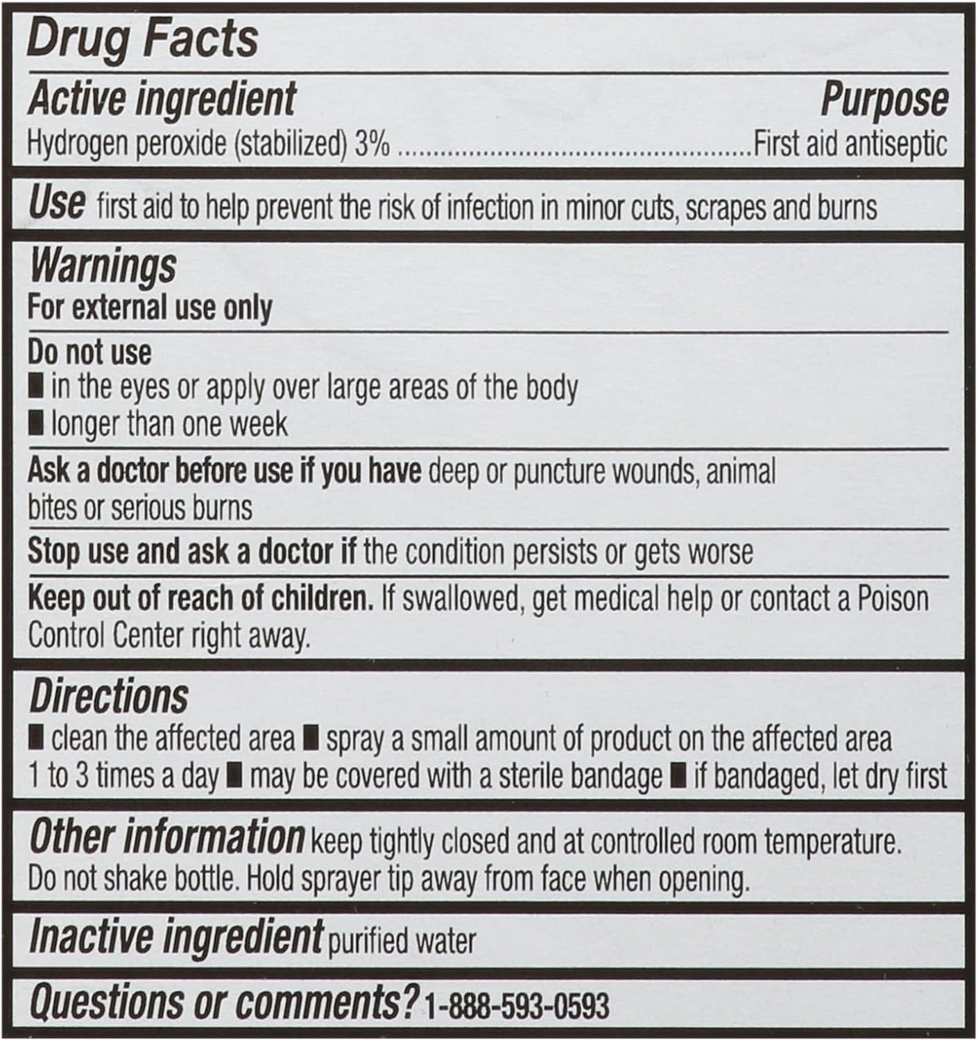 LEADER Hydrogen Peroxide Spray Bottle First Aid Antiseptic 3% Solution – Multi-Purpose Cleaner, Gentle & Effective Disinfectant Spray for Home, Cuts, and Scrapes, Easy-to-Use 8 oz Bottle