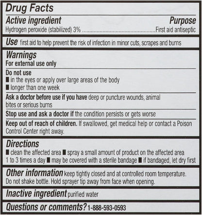 LEADER Hydrogen Peroxide Spray Bottle First Aid Antiseptic 3% Solution – Multi-Purpose Cleaner, Gentle & Effective Disinfectant Spray for Home, Cuts, and Scrapes, Easy-to-Use 8 oz Bottle