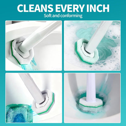 60 Count Toilet Brush Heads, Toilet Wand Refills for Clorox ，Suitable for Most Disposable Toilet Brushes. Features a Convenient snap-on Design. Both Home and Commercial use.No Falling Apart,