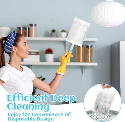 Mimorou 300 Pcs Disposable Dusters Refills Bulk Heavy Duty 180° Multi Surface Replacement Dusters for Cleaning Ceiling Fan with Microfibers Unscented (Light Colors)
