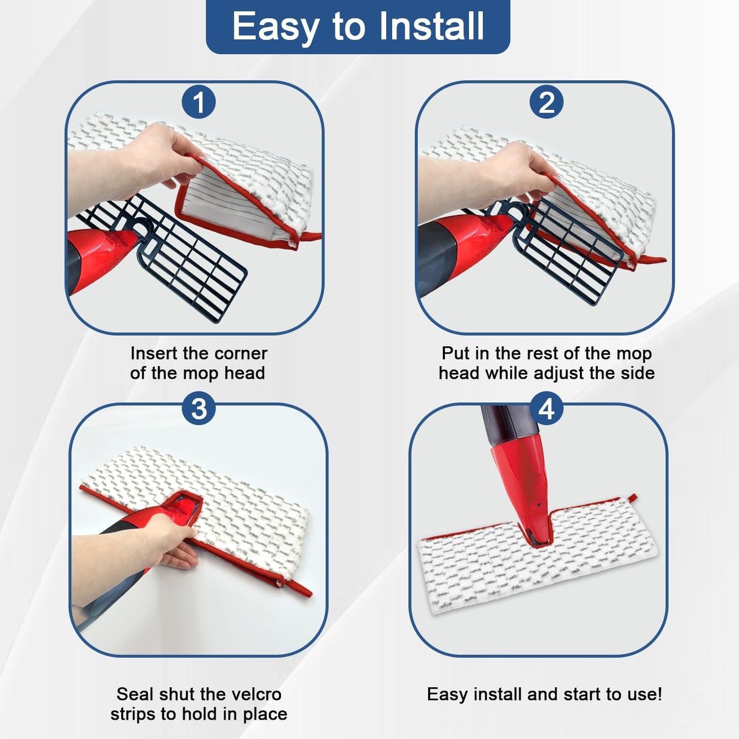 Microfiber Spray Mop Pads Compatible with Ocedar ProMist MAX Spray Mop, Reusable Mops Refill for Oceda Promist Dust Mop, Dual-Action Washable Flip Mops Pads Replacement for Dry and Wet Floor Cleaning