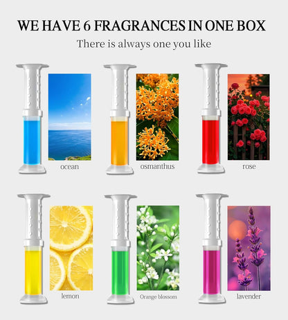 EKE Toilet Gel, Toilet Stain Removal Cleaning Air Freshener, 72 Flower Stamps, Pack of 6 Scents