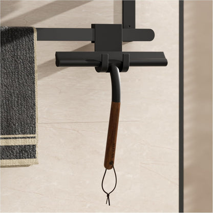 Shower Squeegee for Shower Glass, Bathroom Glass Cleaning Tool with Hook Mount, Squeegee for Glass Doors, Window Cleaning, Tile Shower Walls (White)