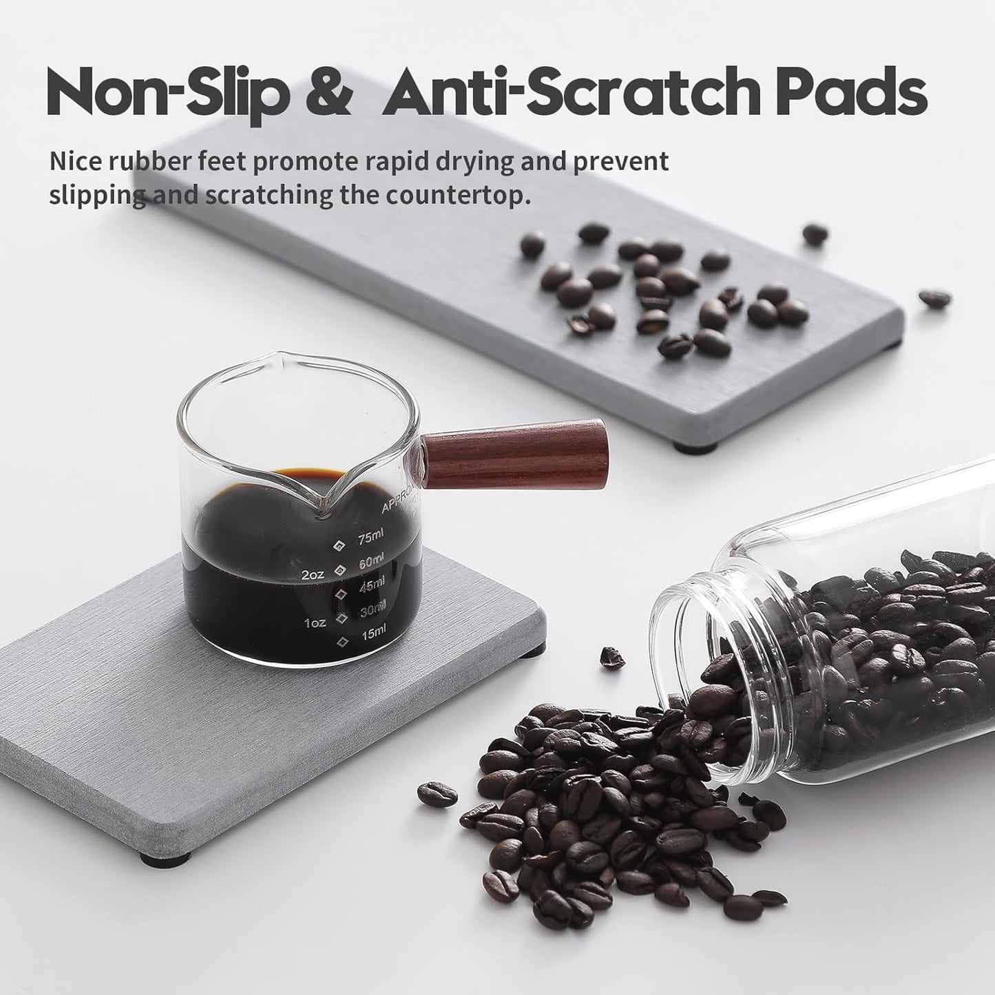 2PCS Water Absorbing Stone Drying Tray for Kitchen Counter & Bathroom Sink, Diatomite Faucet Splash Guard, Soap Dispenser Rack & Sponge Holder Caddy Organizer, Marble White (Printed Pattern), 9"x 3.5"