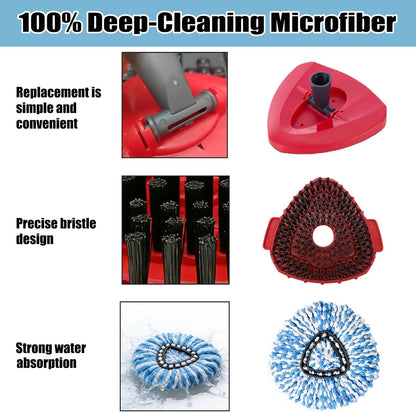 4PCS Mop Head Replacement Compatiable with Ocedar with Fit for RinseClean 2-Tank System,Spin Mop Heads,Perfect for deep Cleaning Hard-to-Reach Hidden Corners in bathrooms,Living Rooms and More