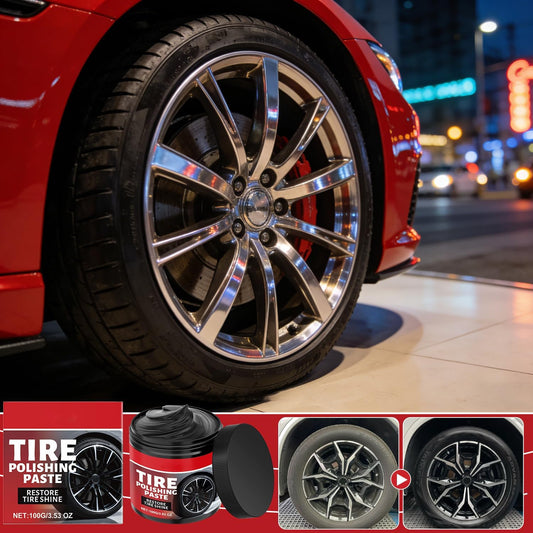 2PC 100g Auto tire Polishing Paste, with Sponge ，Cleaning Polishing，Product，Car Tire Shine for Trucks Sedans RVs SUV