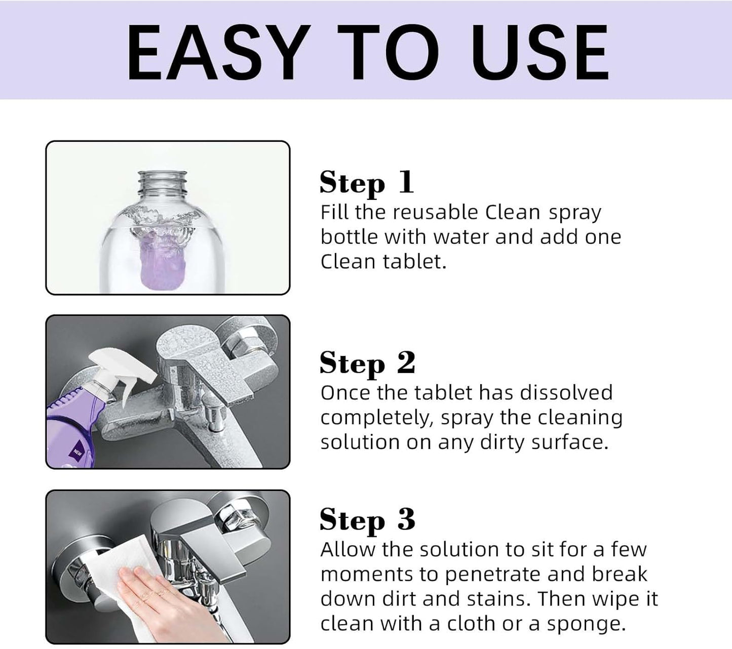 Clean Spray Cleaner for Ovens, Spray Oven Cleaner, Multi-Surface Cleaners with Concentrated Cleaning Tablets, Multi Purpose Cleaning for Ovens, for Kitchen,Bathroom (1 Bottle+12 Pcs)