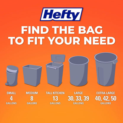 Hefty Small Trash Bags, Flap Tie, Lavender & Sweet Vanilla Scent, 4 Gallon, 26 Count