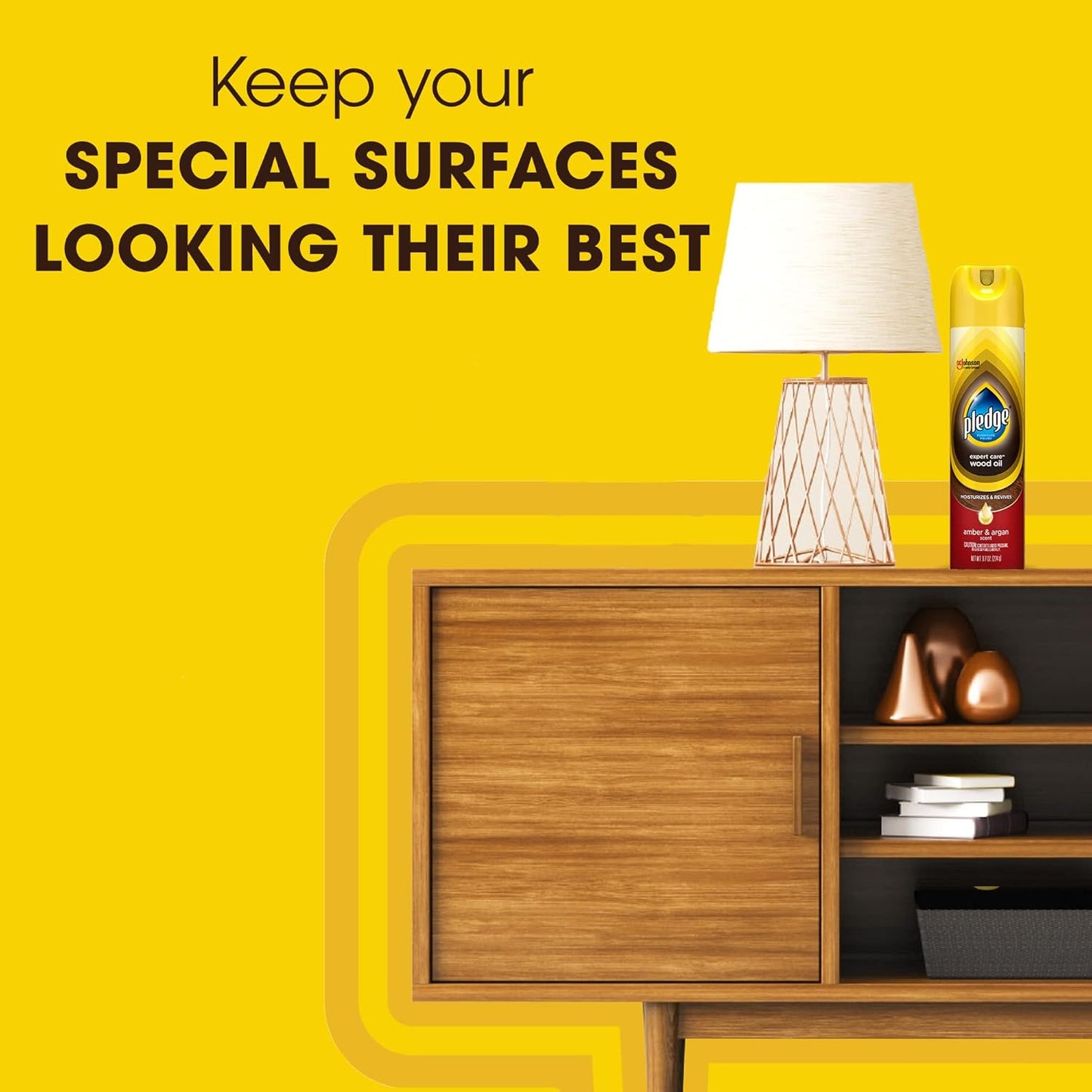 Pledge Enhancing Polish Spray, Wood Furniture & Stainless Steel Polish, Remove Dust and Fingerprints, Fast Shine and Protect, Prevent Scratches & Knicks - Lemon Scent, 9.7oz (Pack of 12)