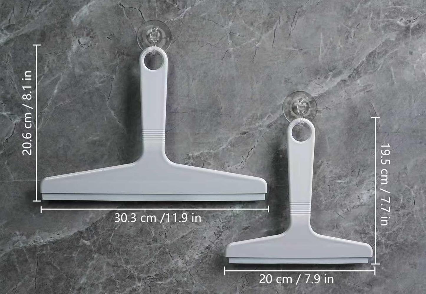 New Talent 2 PCS Shower Squeegee White, for Shower Glass, Shower Doors, Bathroom, Window and Car Glass(1 Large and 1 Small)