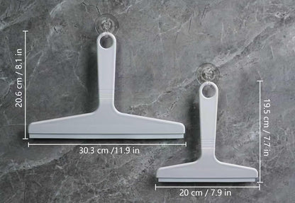New Talent 2 PCS Shower Squeegee White, for Shower Glass, Shower Doors, Bathroom, Window and Car Glass(1 Large and 1 Small)
