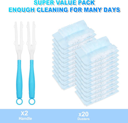 20 Count Duster Refill Compatible with Swiffer Hand Duster, Lavender Flavor Disposable Heavy Duty Duster Refills, Dusters Refills for Cleaning, Blinds & Ceiling Fan (Handle is Not Included)
