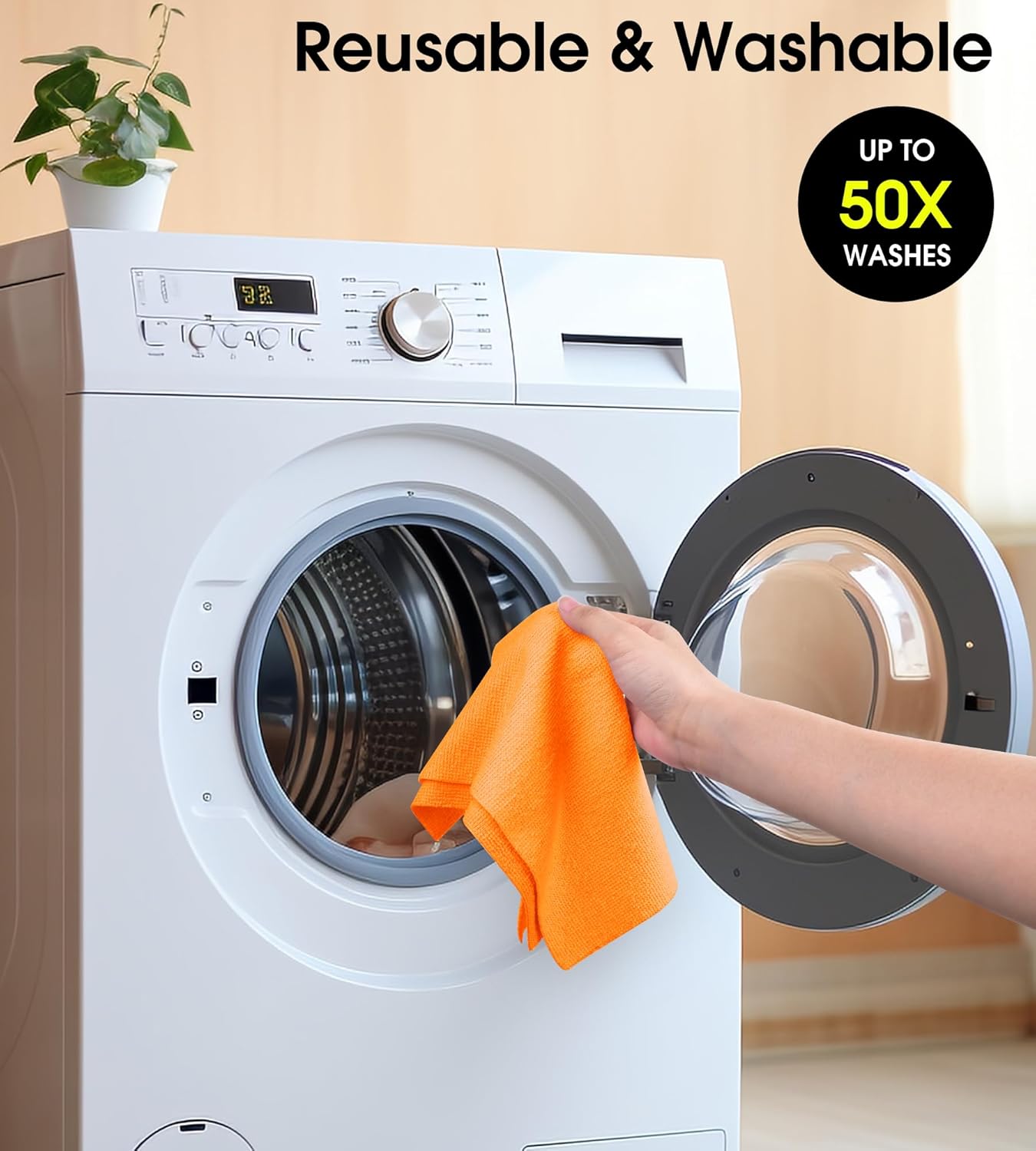 KitchLife Microfiber Cleaning Cloth Roll - Tear-Away Reusable Microfiber Paper Towels, Lint-Free, Washable, 20 Sheets for Kitchen, Car, Dishes, and Sensitive Surfaces (Pink)